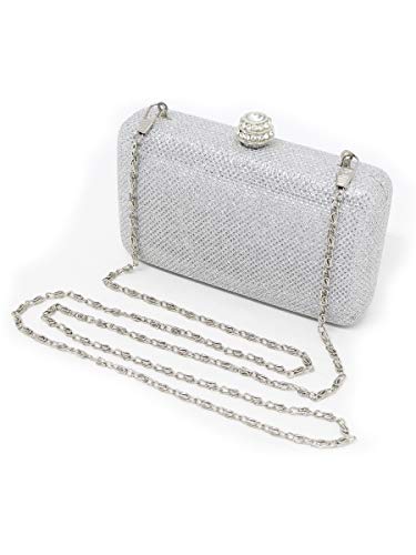 Bolsa De Mão Clutch Brilhante Festa Alça Removível (Cinza)