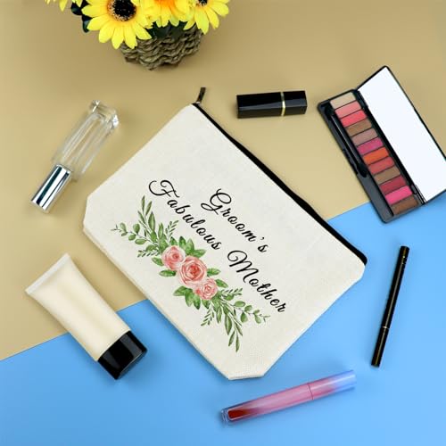 Mother of the Groom Gift Makeup Bag Bridal Shower Gifts Cosmetic Bag Wedding Engagement Gifts for Mom Mother of the Groom Appreciation Gift from Bride Makeup Pouch Travel Toiletry Bags3