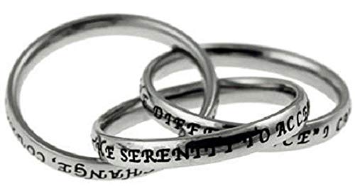 Stainless Steel Triple Band "Serenity Prayer" Ring2