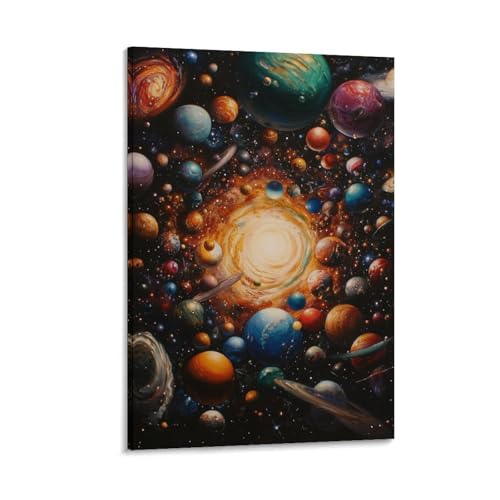Impression sur toile Galaxie Cosmique grand format 50x75cm HD