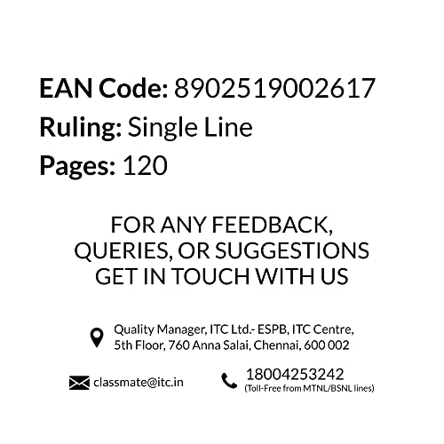 Classmate Notebook - Single Line, 120 Pages, 240 mm x 180 mm - Pack Of 4 [Cover page design might vary] (Image - 7)