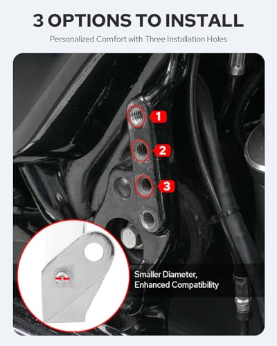 Image of Benlari Rear Passenger Foot Pegs, A3 Steel Passenger Mini Footboard Fit For Harley Davidson Touring Road King Street Glide Road Glide Electra Glide Ultra Classic 1993-2025 (Chrome)