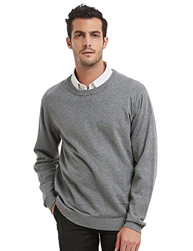 TOPTIE Mens Crewneck Soft Cotton Long Sleeve Jumper Pullover Sweater