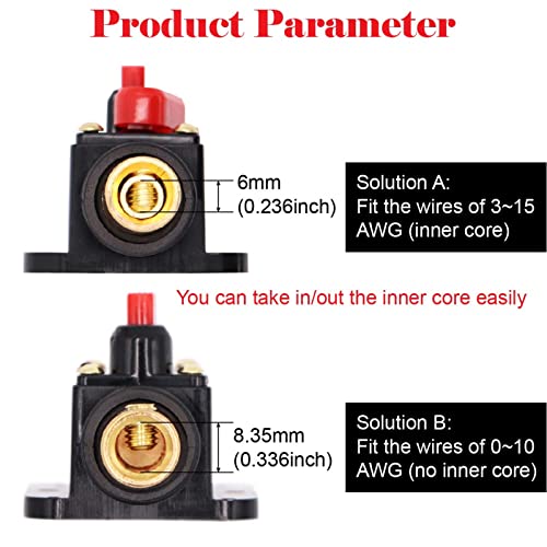 Image of 2 Pack Inline 100amp Circuit Breaker with Manual Reset Fuse Holder for Car Audio Marine Boat Stereo with Wire Lugs and Heat Shrink Tube
