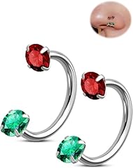 Silver, Red Green CZ