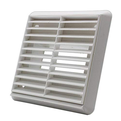 Kair White Louvred Wall Vent Grille 155mm External Dimension with 110mm x 54mm Rectangular Rear Spigot, 110x54mm