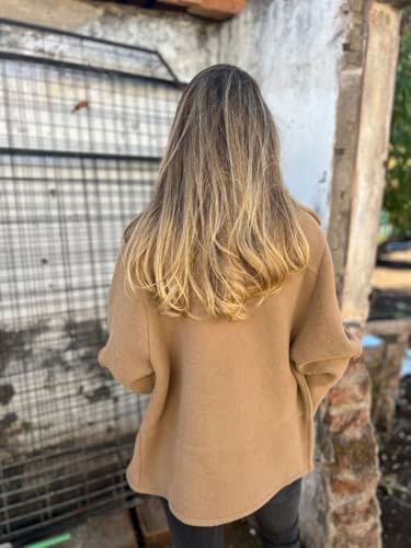 chouyatou Women's Retro Lapel Double Breasted Wool Coat Business Casual Wool Blend Pea Coat Overcoat3