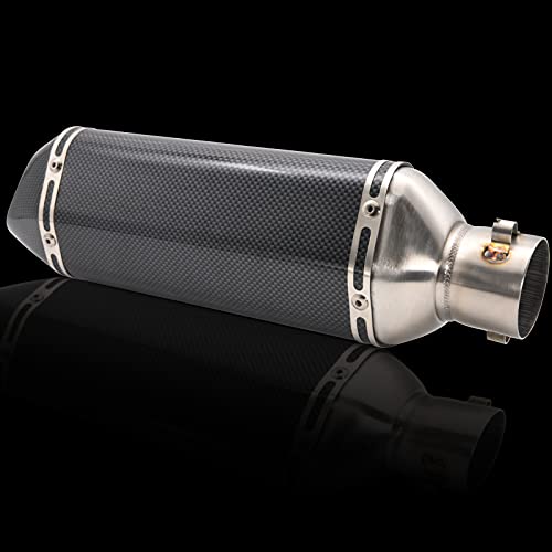 Image of Motorcycle Slip On Muffler,1.5-2 inch Carbon Fiber Unversal Slip on Silencers & Mufflers For Dirt Bike Street Bike Scooter ATV Racing Pipes