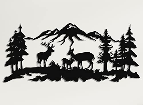 DEKADRON Metal Wall Art, Deer Family Wall Decor, Metal Wall Sculpture, Indoor/Outdoor,...