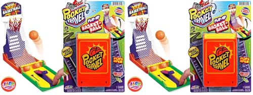 JA-RU Pocket Travel Mini Finger Basketball Shooting Game (2 Pack) - Handheld Mini Basketball Game for Kids, Tabletop Toys, Party Favors, Classroom Prizes & Goodie Bag Stuffers. 3255-1