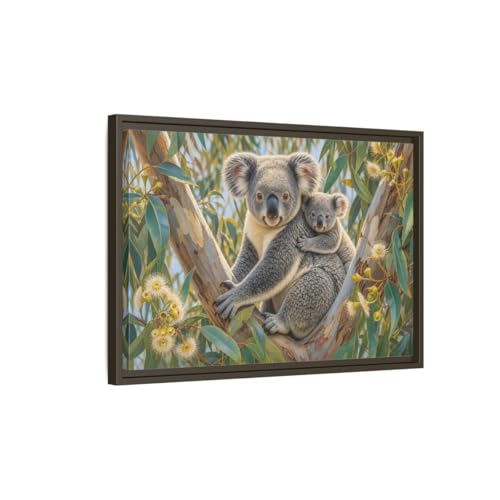 Toile koala gris et vert décoration murale salon format horizontal 24x16