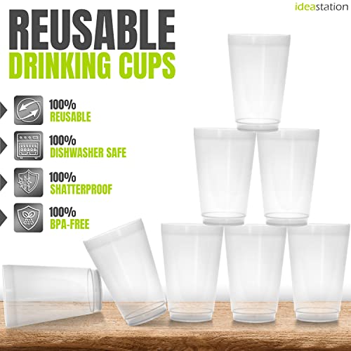 idea-station Plastic Cups Reusable 8 x 450 ml - Transparent - Plastic tumblers - Party Cups, 8 Stück / Transparent - Image 3