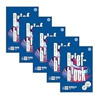 Staufen Style Briefblock - 5 Blöcke je 50 Blatt Briefpapier, DIN A4, 70 g/m², liniert (9 mm), geleimt