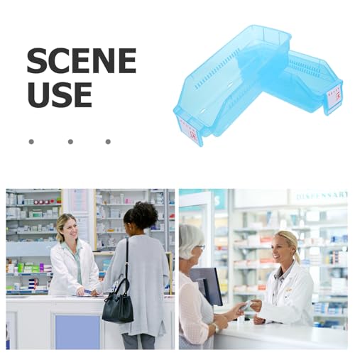 Boîte de rangement médicale ORFOFE bleue en lot de 3 bacs empilables - 5