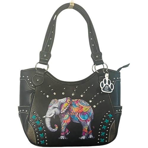 Elephant Boho Purse for Women Country Western Handbag Cowgirl Bag Shoulder Tote with Pockets