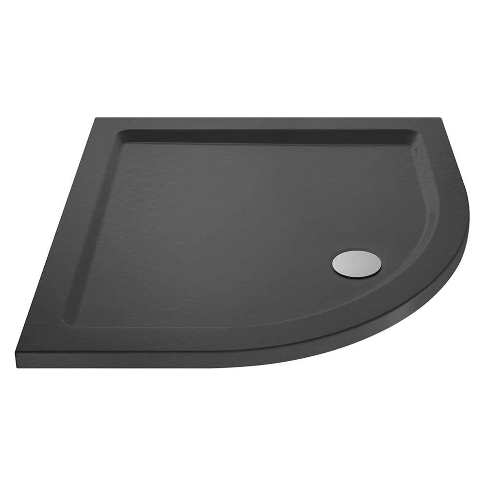Veebath Grey 40Mm Slate Quadrant Shower Tray For Walk In Wet Room Enclosure Cubicle - 760 X 760Mm