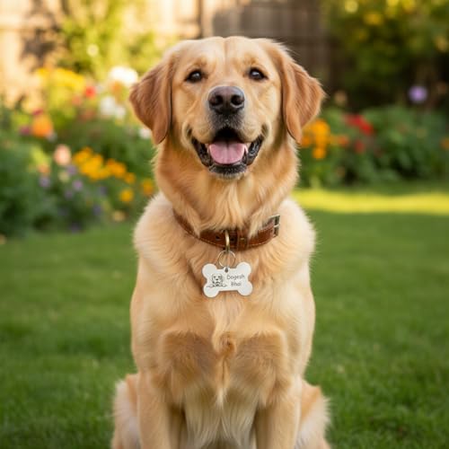 Image of Customized Dog ID Tags Personalize Black Lesser Engraved Name Collar Tag with Breed Face for Your Loving Pet Dog, Cat, Puppy Etc.
