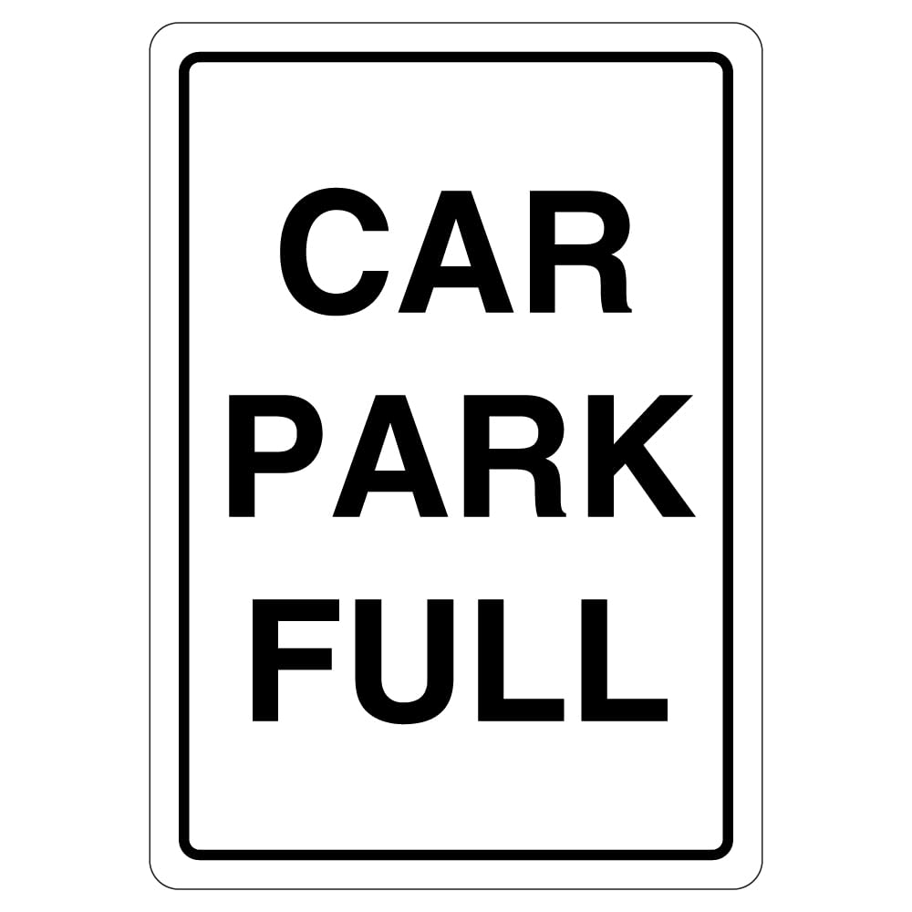 V Safety Car Park Full 297 x 210 3mm Aluminium Composite Non-Reflective Safety Sign, White