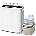 SUPER DEAL Portable Compact Mini Twin Tub Washing Machine w/Wash and Spin Cycle, Built-in Gravity Drain, 13lbs Capacity For Camping, Apartments, Dorms, College Rooms, RV's, Delicates and more