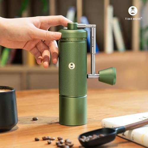 Image of TIMEMORE S3 Manual Coffee Grinder with External Adjustment and Stainless Steel Patented Burr,Hand Coffee Grinder High Presicion Premium Expresso Coffee Grinder Chestnut S3 - Green