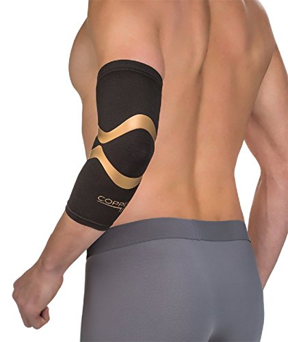 Copper Fit Pro Series Performance Compression Elbow Sleeve Black with Copper Trim Large