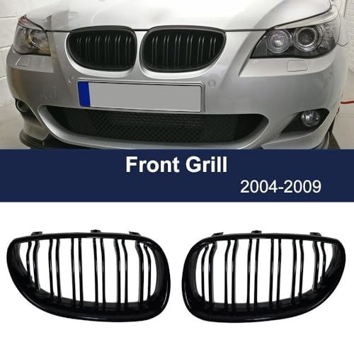 Parrilla delantera negra de riñón para accesorios de estilo de coche Serie 5 E60 E61 3