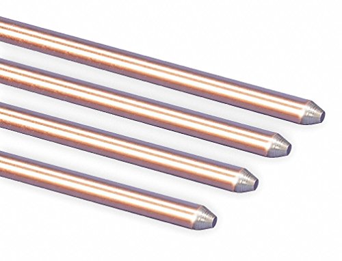 Erico 615880 Electrolytic Copper Coating Copper Bonded Steel Pointed Ground Rod 5/8 Inch x 8 ft