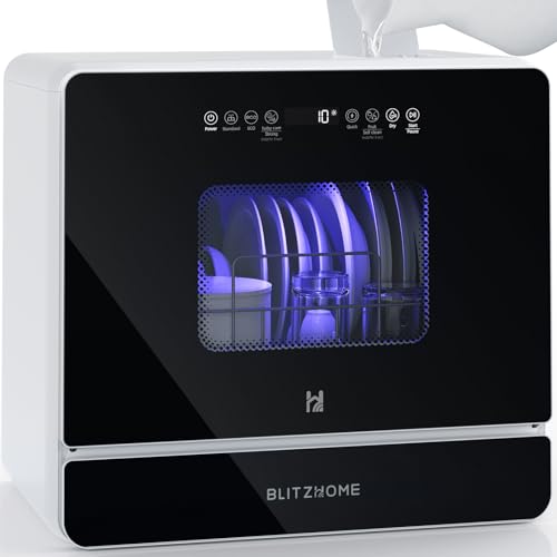 BLITZHOME Countertop Portable Dishwasher 9 Programs 5.2L