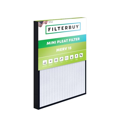 Filterbuy 20x25x2 Mini Pleat Air Filter MERV 15 HVAC Replacement (1-Pack)