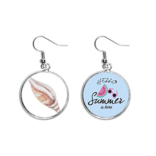 Pendientes de sandía con diseño de caracol de la vida marina para un look de verano único