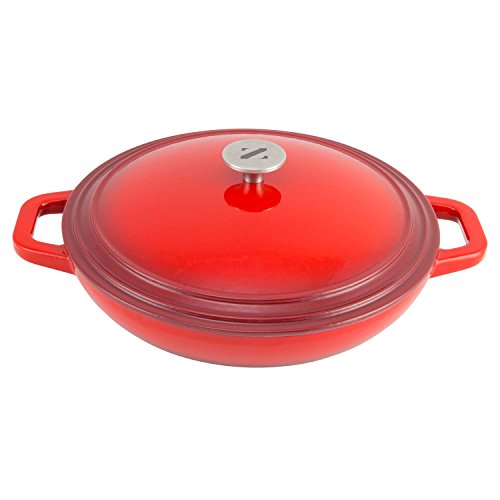 Zelancio Cookware 3-Quart Enameled Cast Iron Casserole Dish with lid, Perfect for Braising