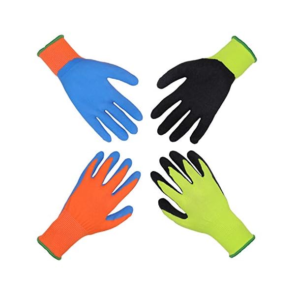 HANDLANDY 2 Paar Kinder-Gartenhandschuhe fÃ¼r Kinder im Alter von 2â3 Jahren, 4â5 Jahre, 6â13 Jahre, mit Schaumgummi-Beschichtung fÃ¼r Garten- und Arbeitshandschuhe fÃ¼r MÃ¤dchen und Jungen (3XS(age 4-5)