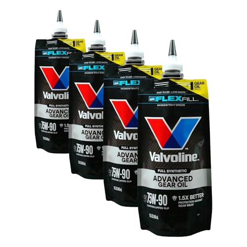 Valvoline FlexFill Advanced Full Synthetic 75W-90 Gear Oil 1 Quart Pouch (Pack of 4)