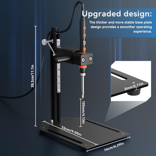Image of Vertical Heat Set Insert Tool Pressing Machine with 90W Soldering Iron Brass Threaded Inserts Tool M2-M8 Tip Adapter for 3D Printed Components DIY Plastic Parts
