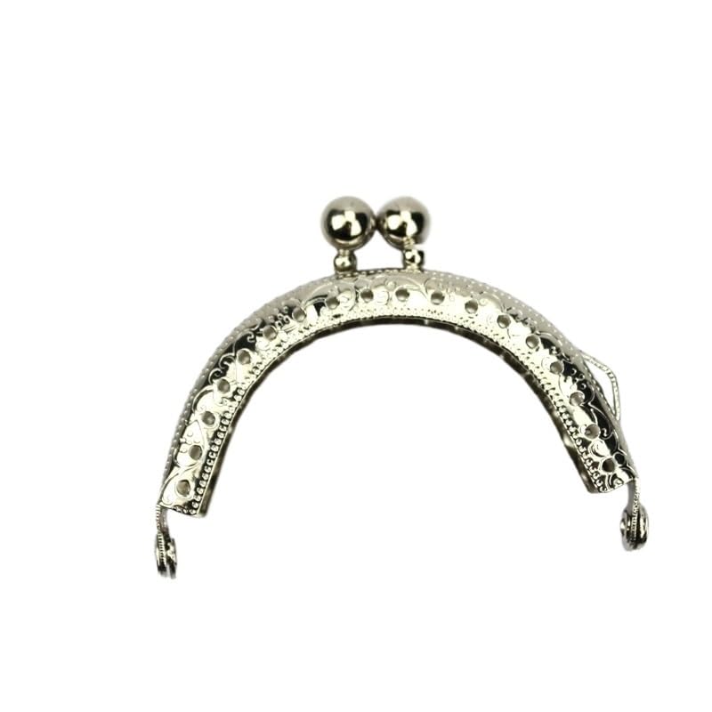 Metalowe zapięcia do torebek, 10 sztuk 6,5 cm antyczny brąz srebrna moneta pocałunek zapięcie uchwyt DIY torba sprzęt akcesoria pocałunek zapięcie lockv(Silver)