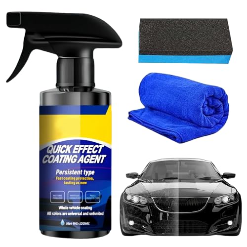 Car Nano Coating Spray Advanced Car Quick-Acting Coating Agent Spray for Scratch Repair Oil Film Removal Long-Lasting Hydrophobic Coat (1 Set)