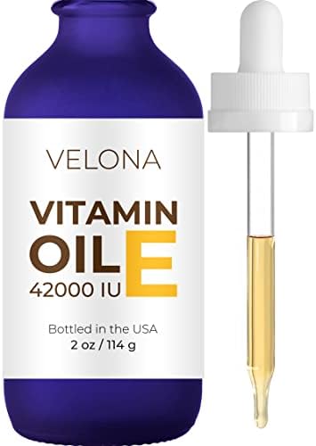 Vitamin E Oil – 2 oz | 42,000 IU | 100% Pure & Natural | for Face, Hair, Body, Skin Care, Stretch Marks, Nails, Cuticles, Scars | Food & Cosmetic Grade | Moisturizing Hexane Free…