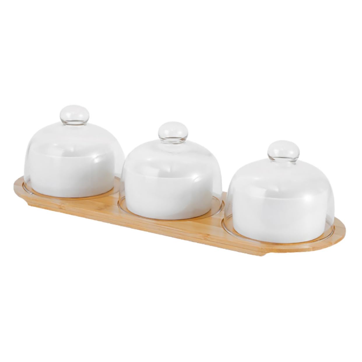 COLLBATH 1set Dessert Cup Snack Cheese Cake Holder with Lid Grapevine Wreaths for Crafts Bowls with Lids Presence Cake Plate Round Cake Pan Fruit Display Fruit Tray with Lid White Ceramics