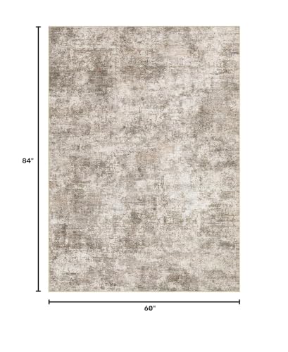 Nakagishi 5X7 Abstract Washable Area Rugs for Living Room-Brown — view 2