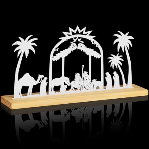 Olgaa NATIVITY SET 001 Set Scene Indoor Christmas Indoor Decorations White Nativity Sets With Wooden Base Nativity Scenes Christmas Decorations Little People Nativity Set Desktop Decor thumb #7