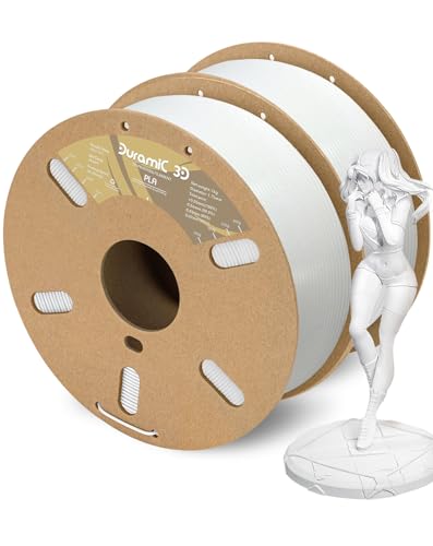 Image of DURAMIC 3D PLA Filament Basic for 3D Printer Neatly Wound Easy Printing | 3D Printing Filament 1.75mm, Dimensional Accuracy + /- 0.02 mm, Fit Most FDM 3D Printers 2KG PLA White x2