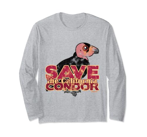Save the California Condor Conservation Cute Cartoon Bird Long Sleeve T-Shirt