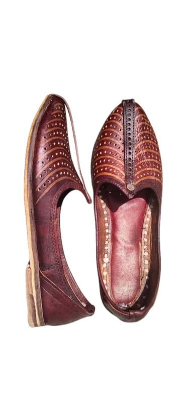 unique juttie collection Mens Traditional Leather Jutti Handcrafted Ethnic Mojari Slip-On Shoes Designer Punjabi Jutti Comfortable Casual Festive Wedding Footwear-picture-36
