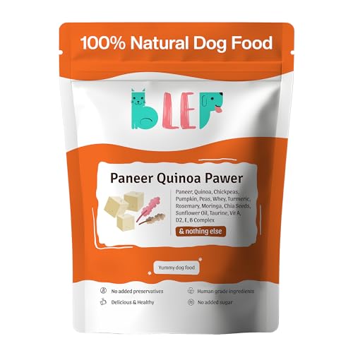 Image of BLEP Fresh Dog Food (Wet) Human Grade, Grain Free|Paneer, Quinoa & Mixed Veggies|Omega 3, 6, Vitamin A, D, E, B|Zero Preservatives & Sugar|Easily Digestible|for All Dog Breeds|200g (Pack of 1)