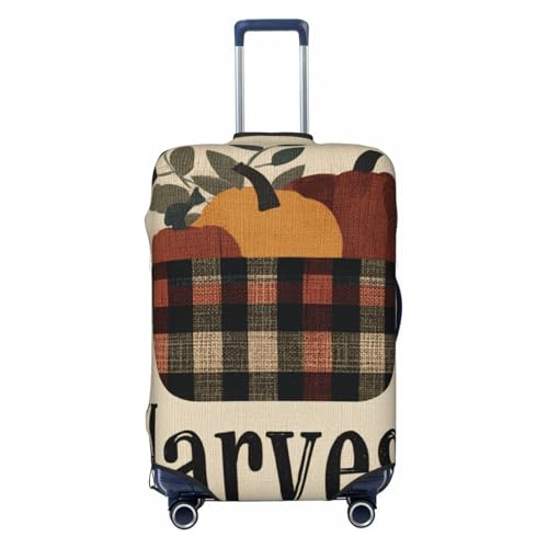 Thanksgiving Pumpkin Rustic Harvest Elastic Travel Luggage Covers Dustproof Scratch-Resistant Suitcase Protector Fit 22-24 Inch