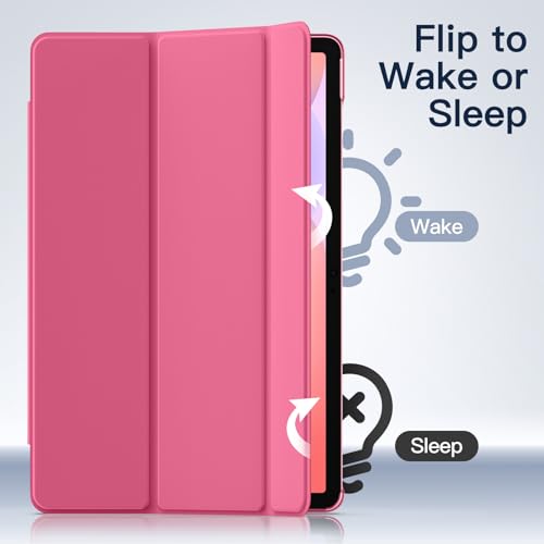 Image of JETech Case for Samsung Galaxy Tab S10 Lite / S10 FE / S9 FE 10.9-Inch, Slim Translucent Back Tri-Fold Stand Protective Tablet Cover, Support S Pen Charging, Auto Wake /Sleep (Pink)