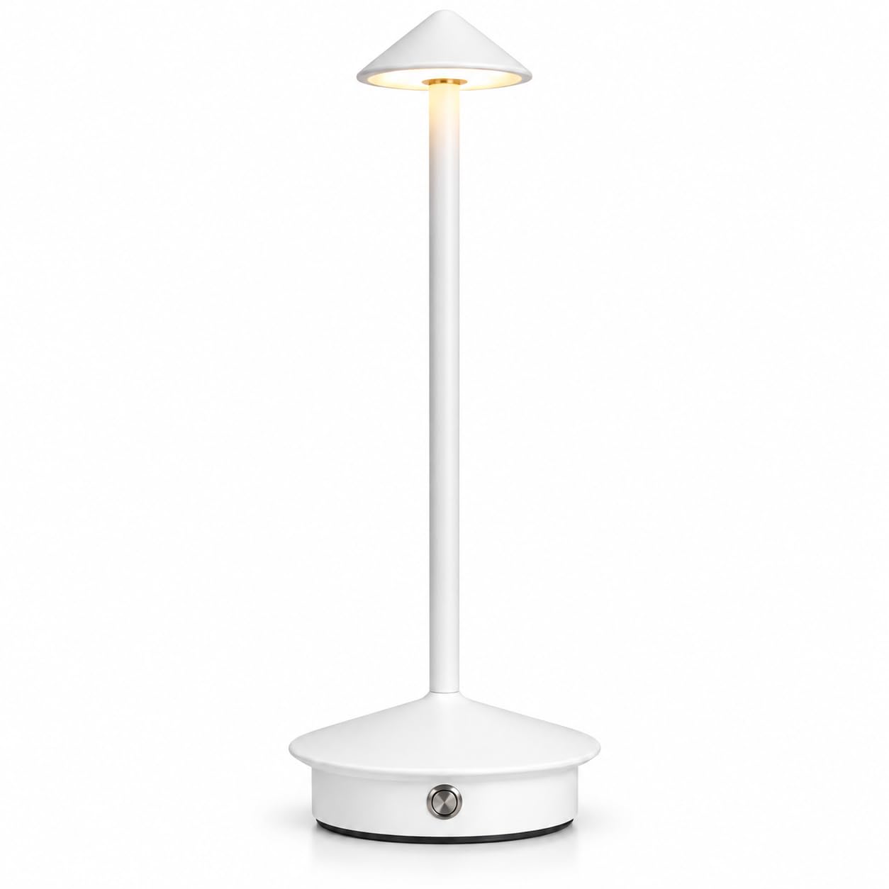 BURAKH Cordless Rechargeable Table Lamp, 3W LED Touch Dimmable Light, 3 Colour Modes, USB-C Portable Wireless Bedside Desk Lamp for Bedroom Living Room Dining Room Restaurant, White