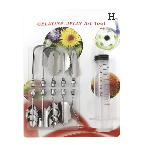 Image of Cake and Jelly Decore Art Tools - Stainless Steel Flowers Leaves 3D Jelly Art Pudding Nozzle Cake Needles Gelatin