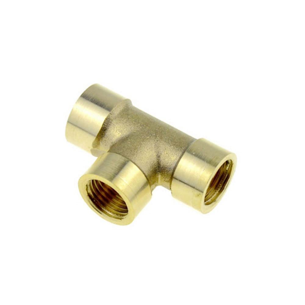 Trójnik mosiężny, kolanko - Adapter 2- i 3-kierunkowy do wody, gazu i oleju - Złącze z gwintem żeńskim męskim 1/8" do 3/4", 1 szt.(0.5In Copper)