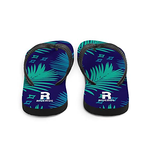 Flip-Flops Rubber Sole, Polyester Fabric, Black Y-Shaped Rubber Straps3